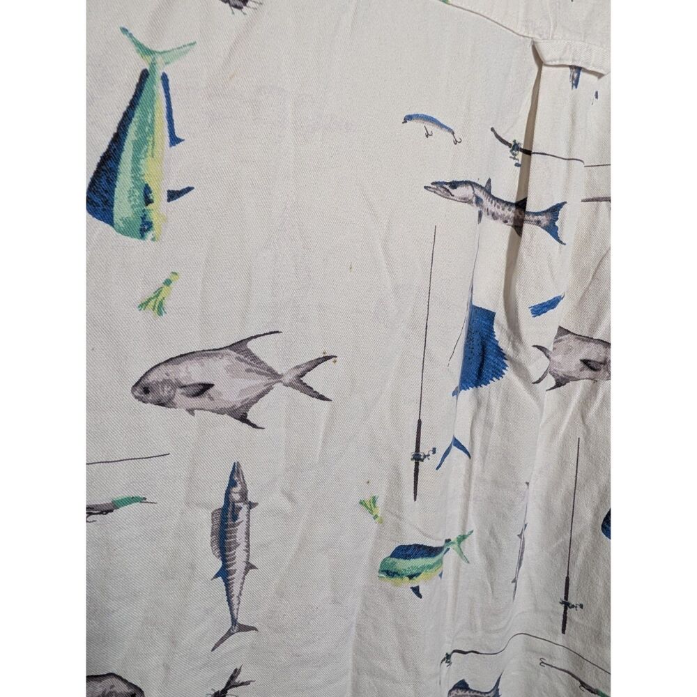 Vintage Columbia Sportswear XXL Fish Print Fishing Shirt Short Sleeve Y2K - Picture 7 of 8